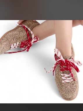 Dolce Vita Leopard Print Sneakers with Red & White Laces
